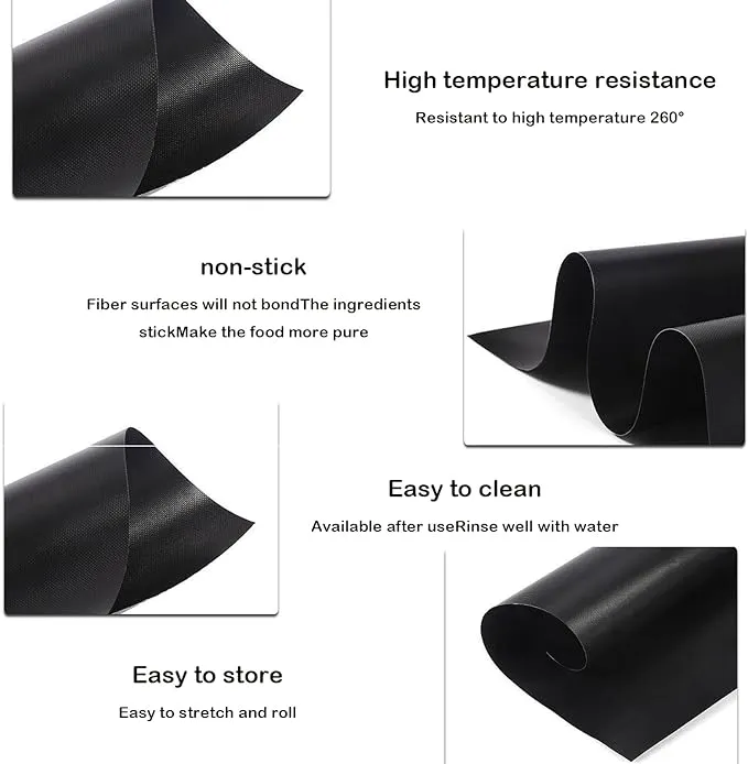 5pcs Oven Liners BBQ Mats for Gas Grill Reusable Oven Liners for Bottom of Oven Oven Mats for Bottom of Oven Oven Liners for Bottom of Fan Assisted Ovens Washable(Black)