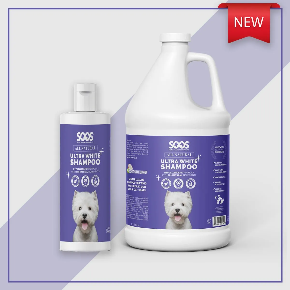 All Natural Ultra White Hypoallergenic Shampoo For Dogs And Cats