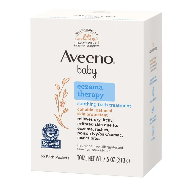 Aveeno Baby Eczema Therapy Soothing Bath Treatment, Oatmeal, 5 ct