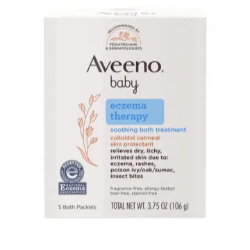 Aveeno Baby Eczema Therapy Soothing Bath Treatment, Oatmeal, 5 ct