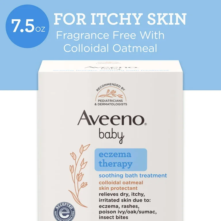 Aveeno Baby Eczema Therapy Soothing Bath Treatment, Oatmeal, 5 ct