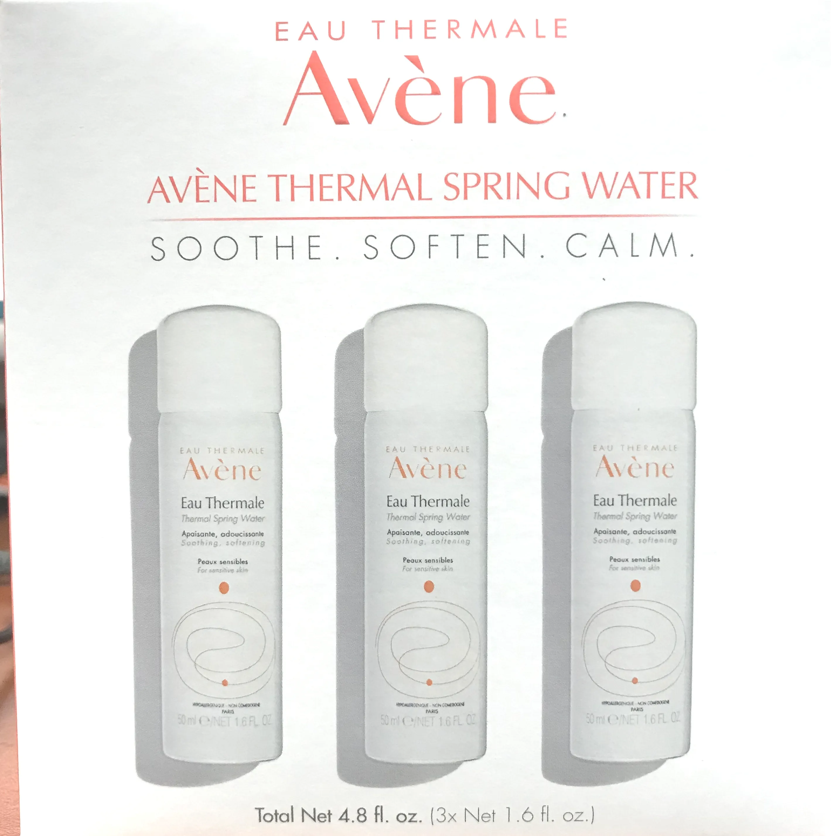 Avene Thermal Spring Water 3-to-go- kit 3x1 1.6 fl.oz