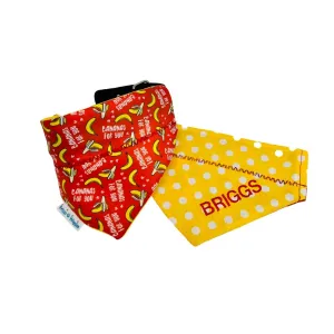 Bananas For You Dog Bandana - Reversible, Funny and Handmade