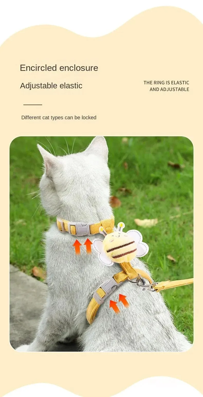 Bee-themed Cat Harness and Leash