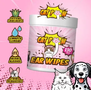 CATPOW Aloe Vera Ear Wipes For Cats and Dogs