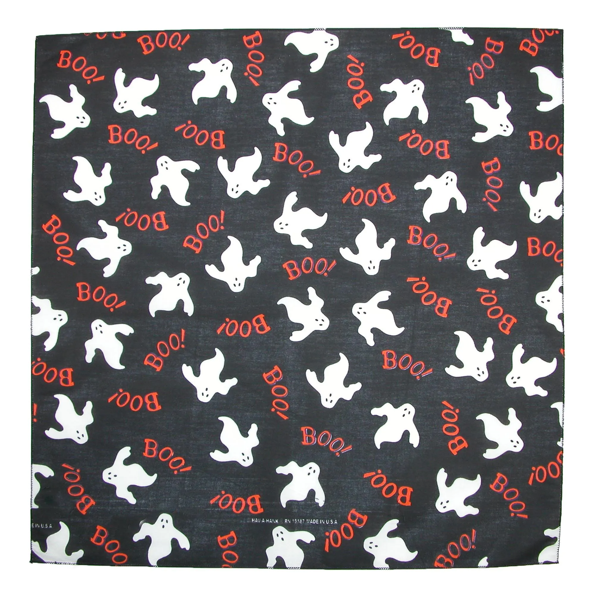 CTM® Glow In The Dark Halloween Boo Ghost Print Holiday Bandana