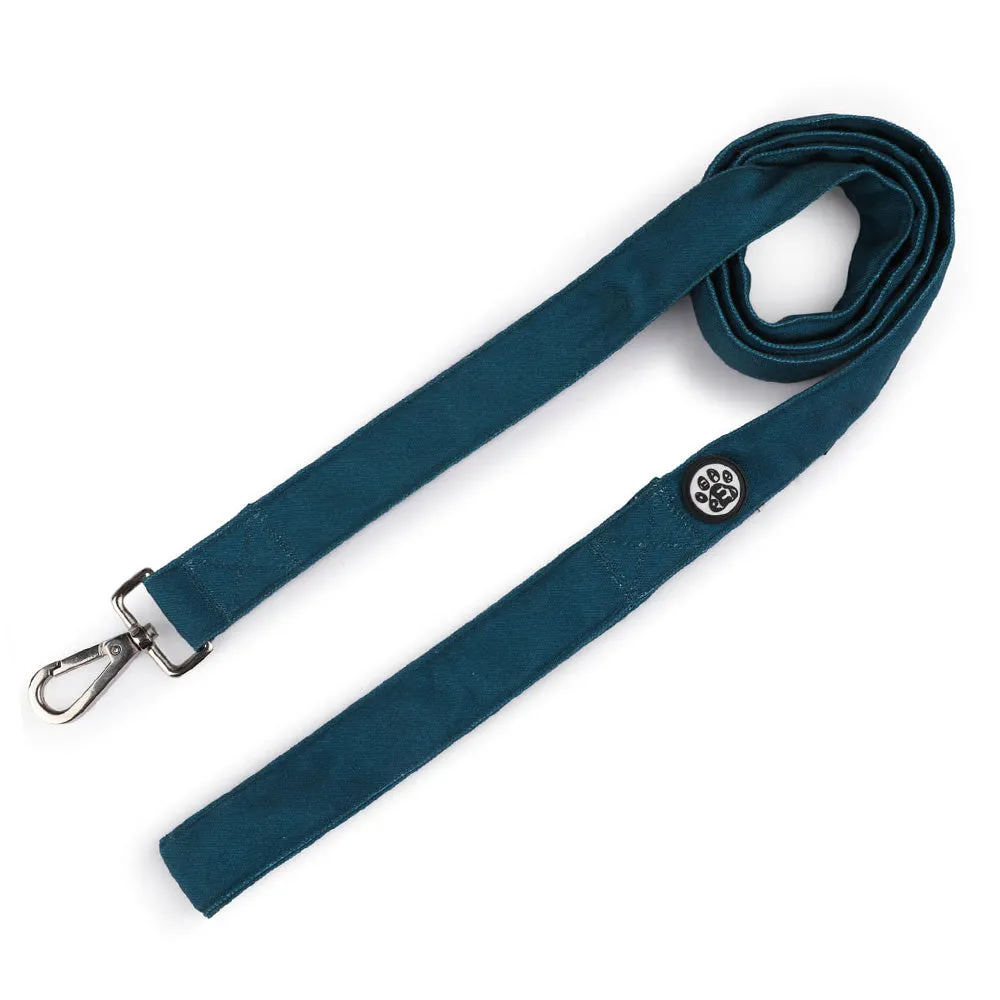 Dear Pet Classic Teal Blue Dog Collar & Leash Set