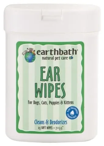 Earthbath Natural Ear Wipes for Cats and Dogs