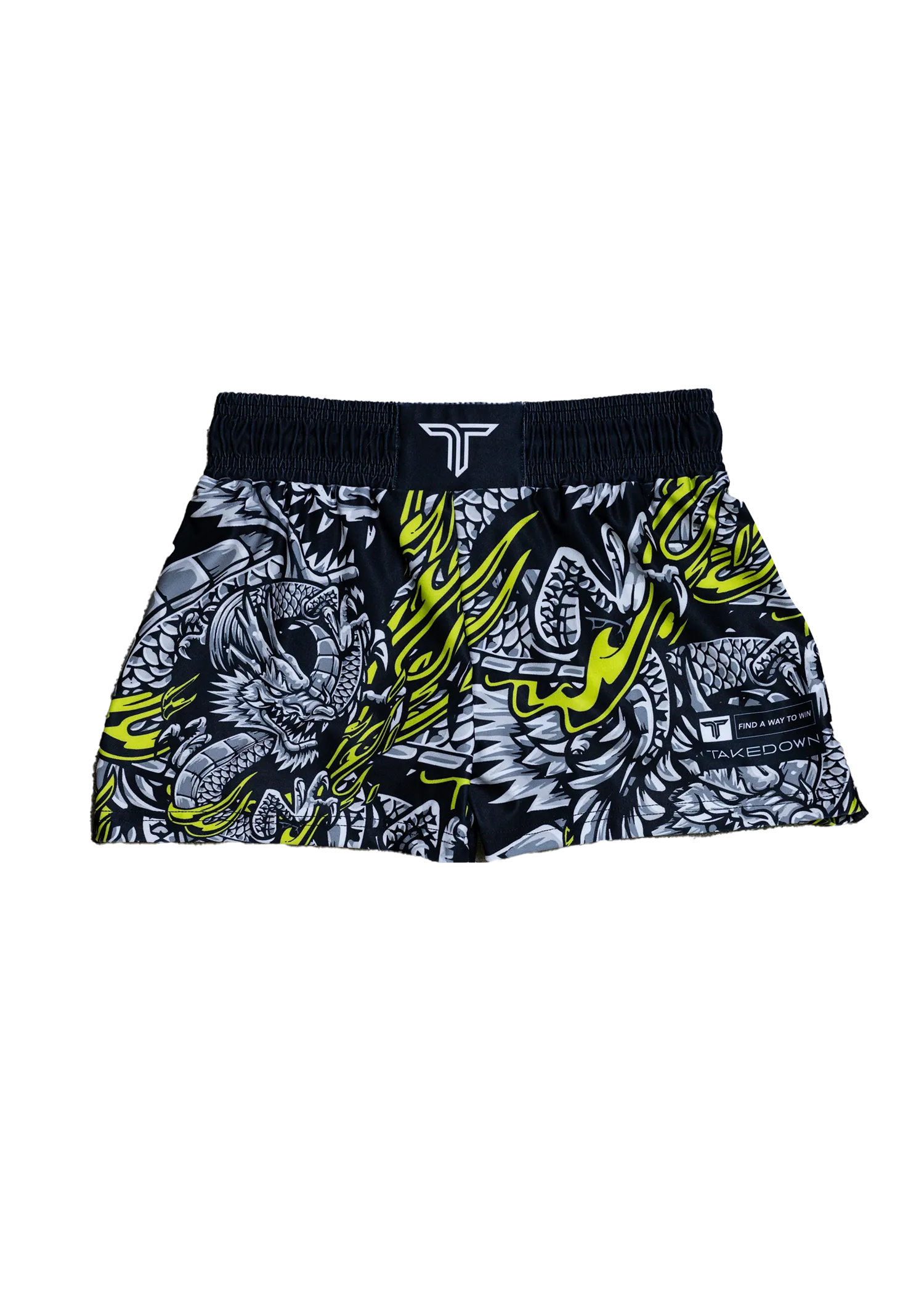 Iron Dragon Women's Fight Shorts (3" Inseam) - Black Acid