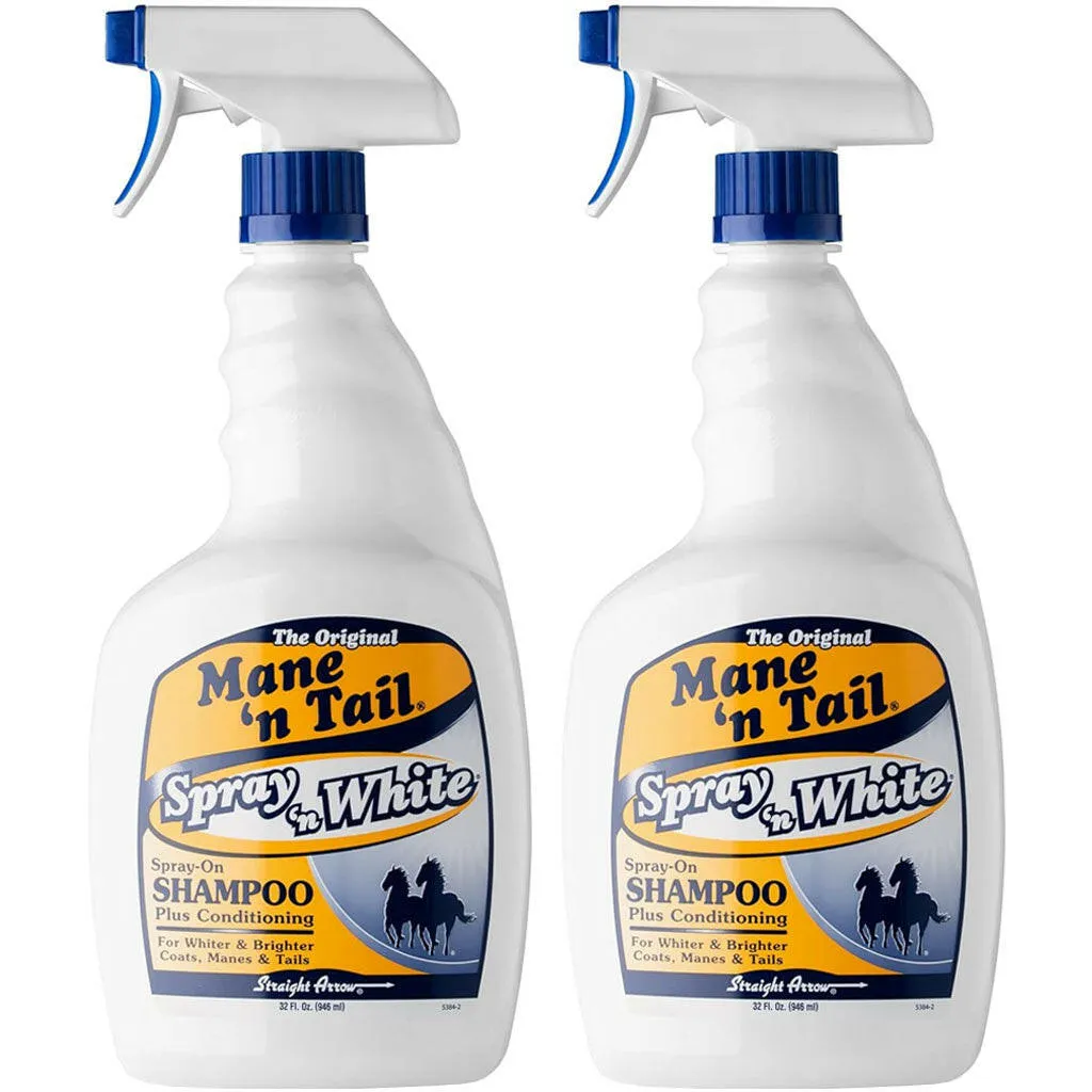 Mane 'n Tail Shine 'n White Spray on Shampoo plus Conditioning Blue Toning Shampoo