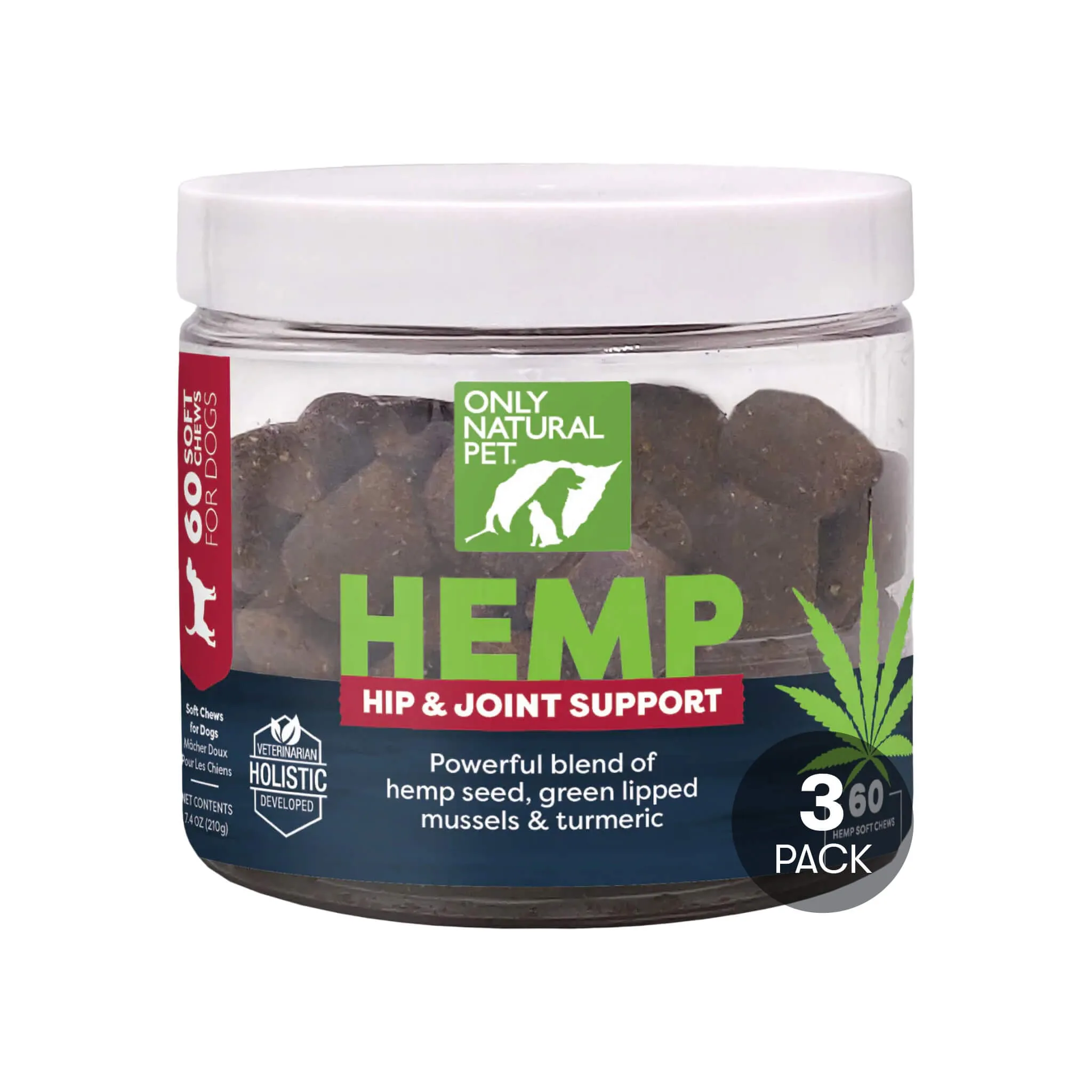 Only Natural Pet Hemp Hip & Joint Support Soft Chews for Dogs