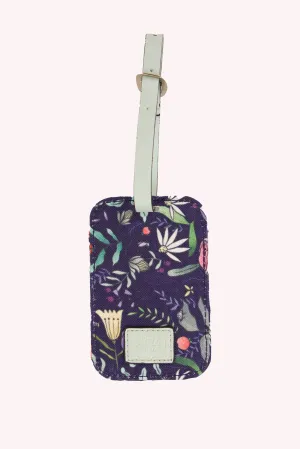 Purple Floral Luggage Tag