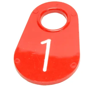 Red Nylon Tags 1-100, eaches