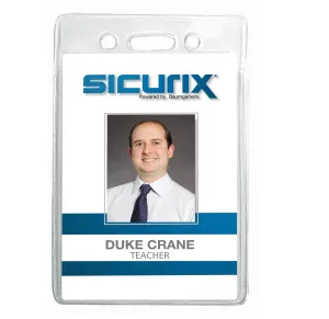 SICURIX Standard Badge Holders Vertical 12 Pack CLEAR (67820)