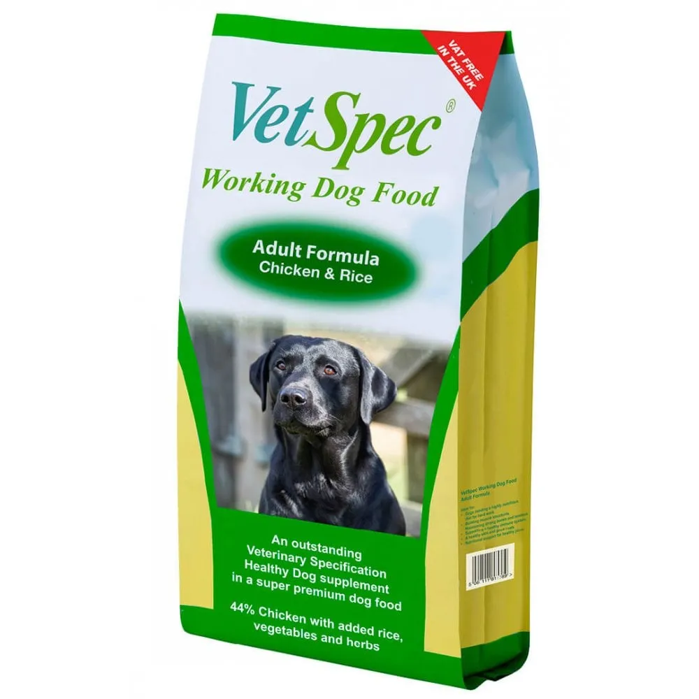 VetSpec Adult Formula Working Dog Food with Chicken & Rice